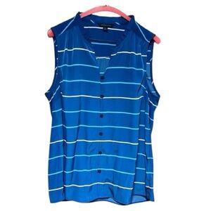 Tommy Hilfiger Button Up Sleeveless  Ruffle NeckTop